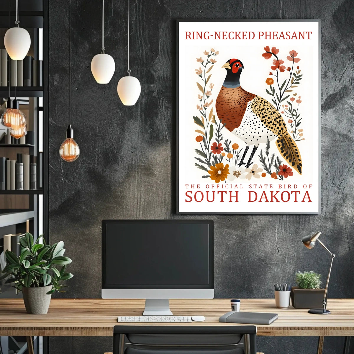 Ring-necked Pheasant State Pride Art Poster