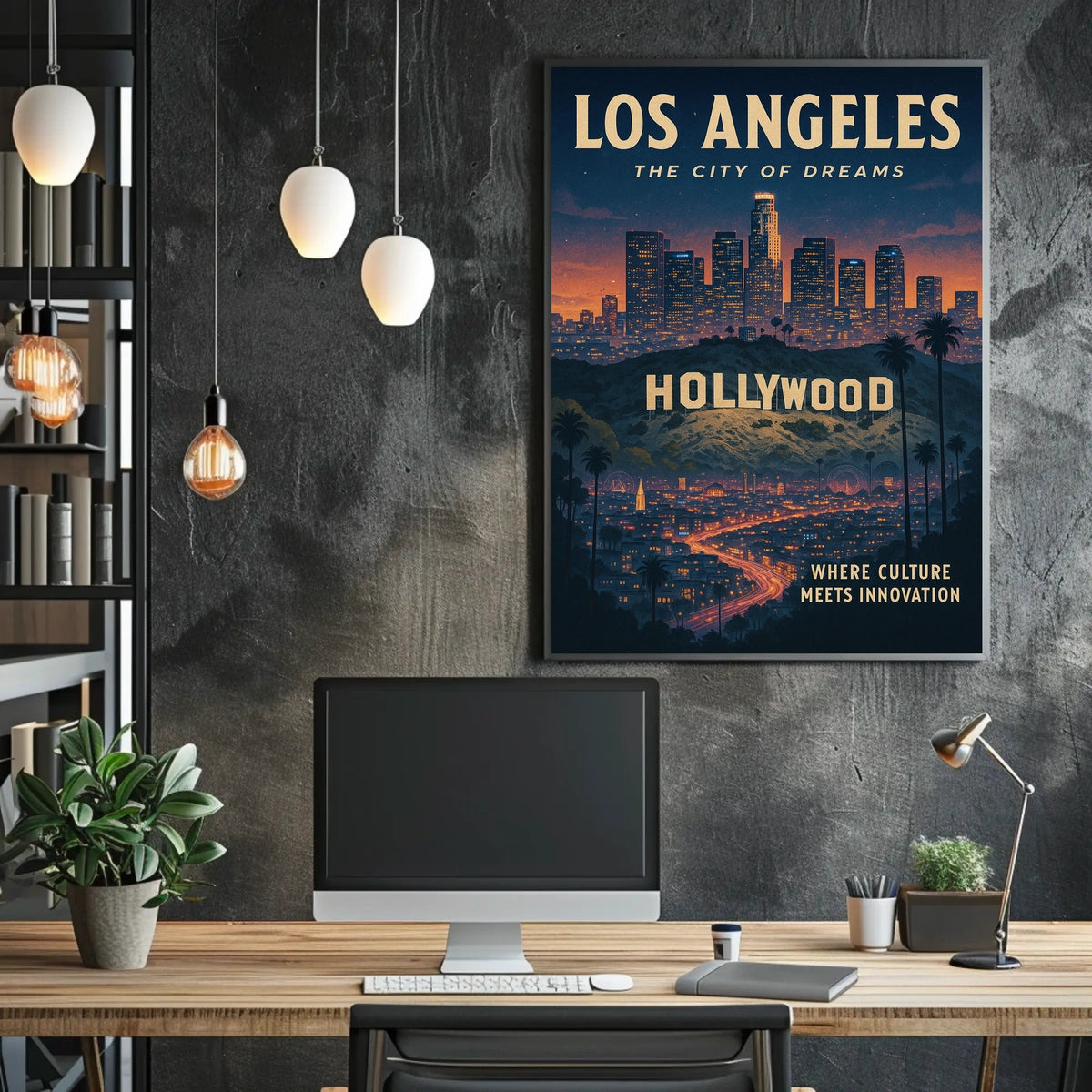 Los Angeles Dreams: Hollywood Sign & Skyline Poster