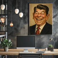 Ronald Reagan Caricature Poster PosterGoat