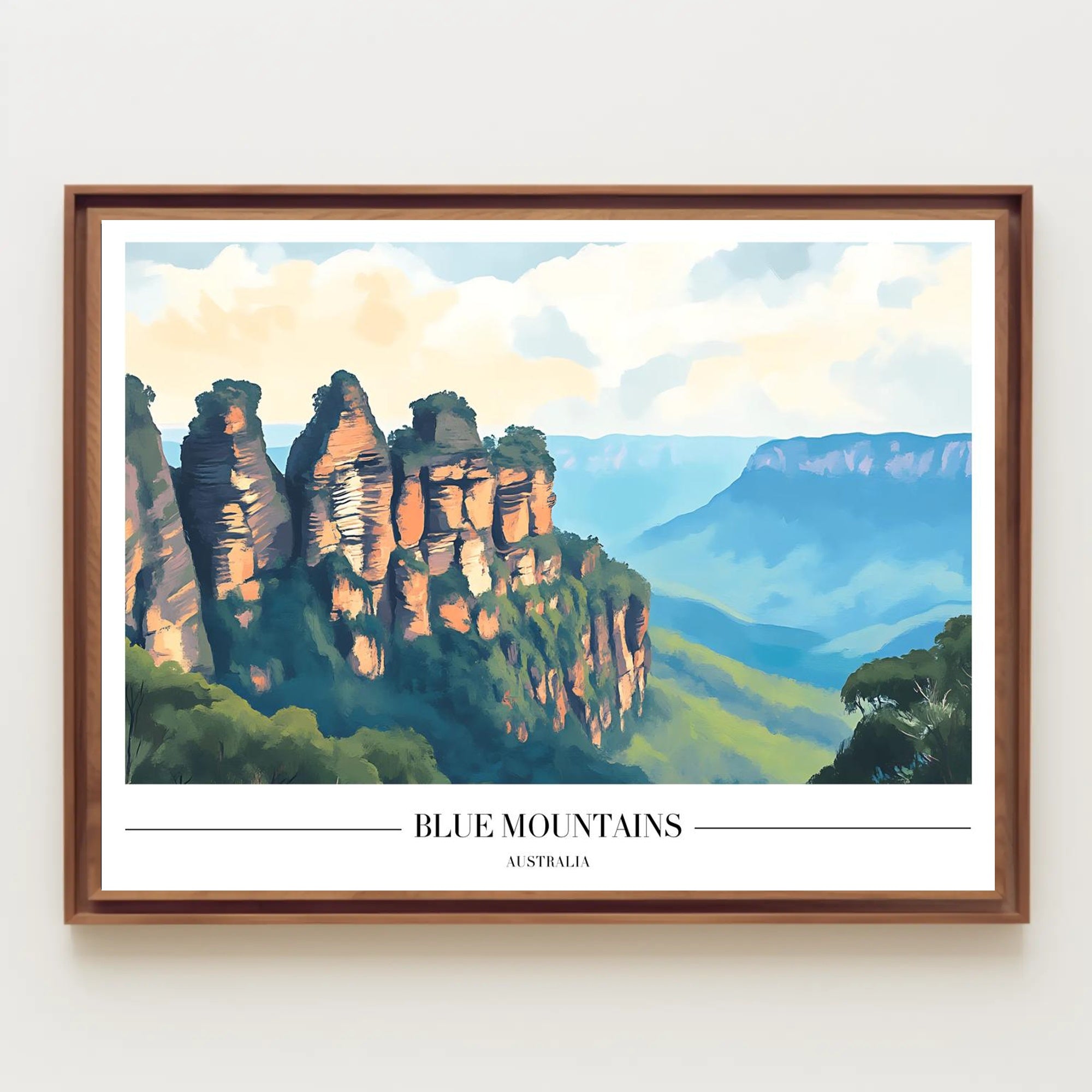 Blue Mountains Scenic Travel Poster