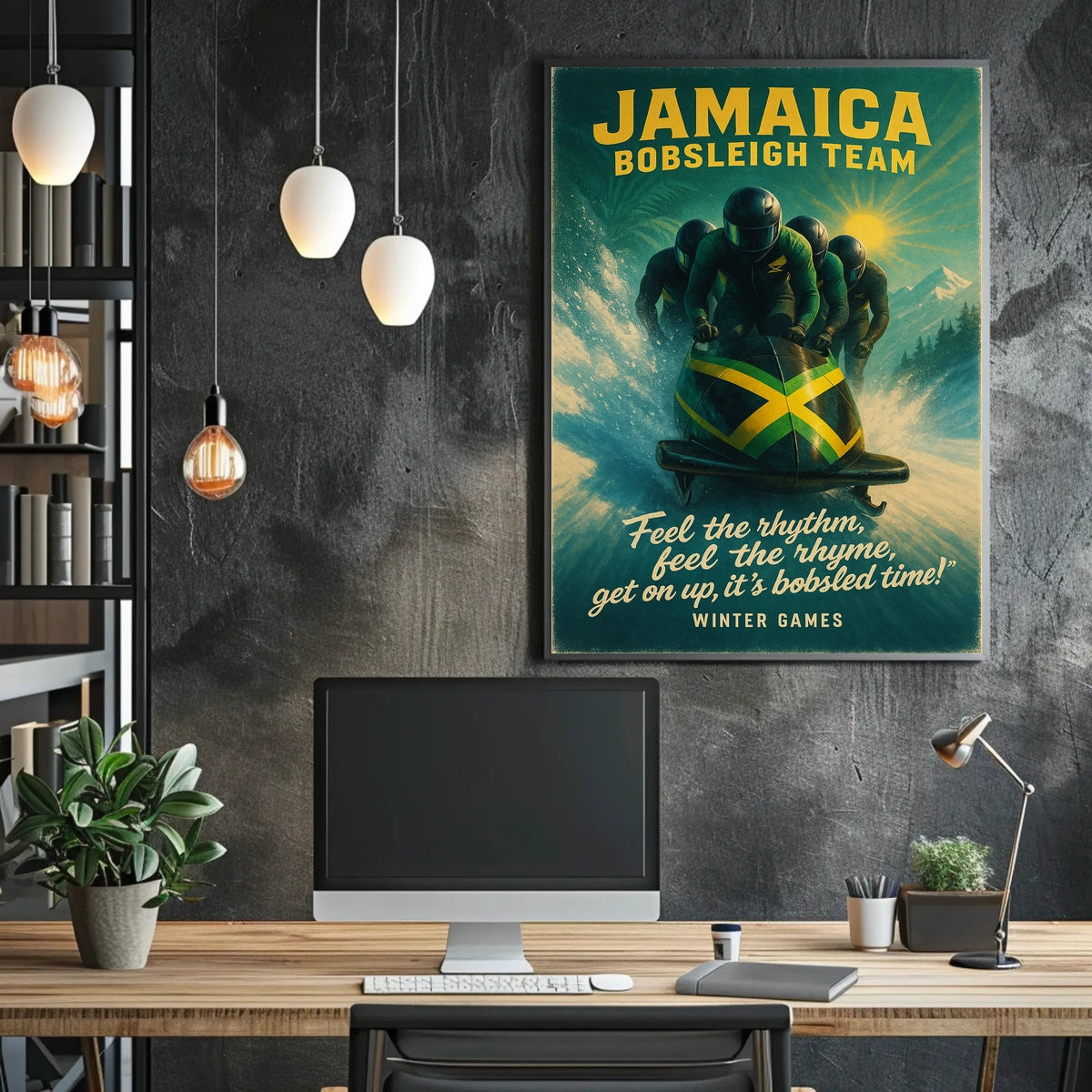 Jamaica Bobsleigh Team Winter Games Poster