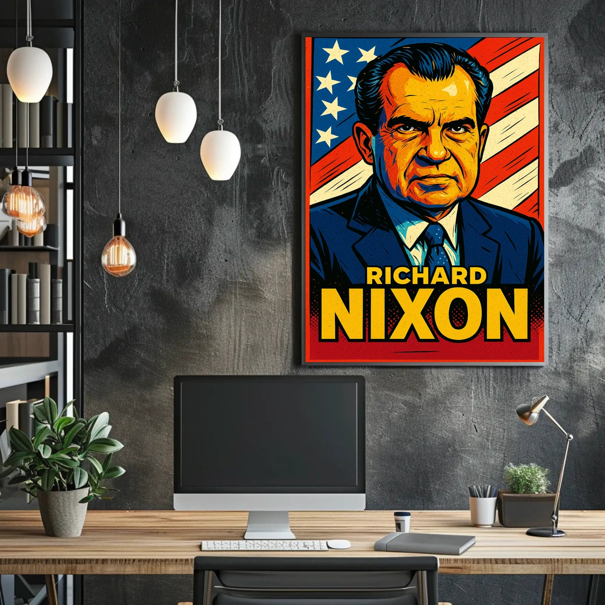 Richard Nixon Poster Historic Portrait Wall Art Decor