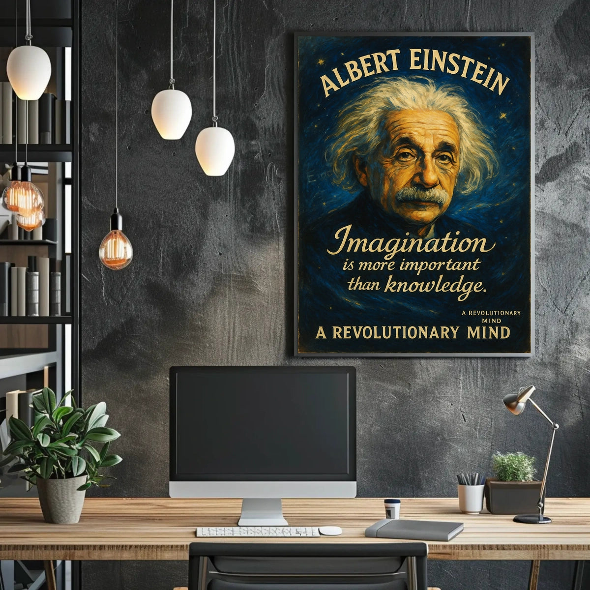 Albert Einstein Inspirational Imagination Quote Poster Art