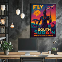 South Sudan Vibrant Travel Advertisement, Vintage-Modern Travel Poster PosterGoat