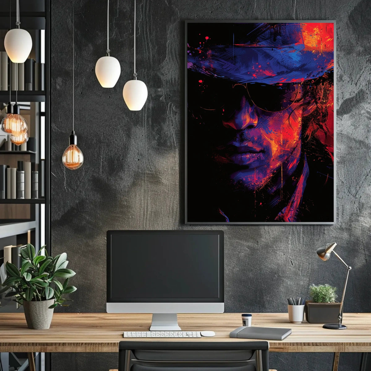 Mystery Noir Abstract Art Poster: Enigmatic Persona