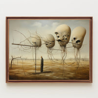 Surreal Landscape with Alien Forms Artistic Poster
