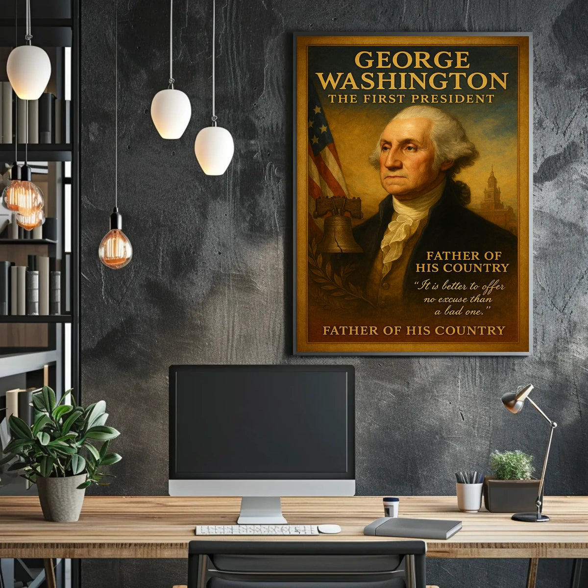 George Washington Patriotic Vintage Art Poster Print
