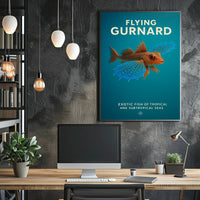 Flying Gurnard Marine Life Educational Poster PosterGoat