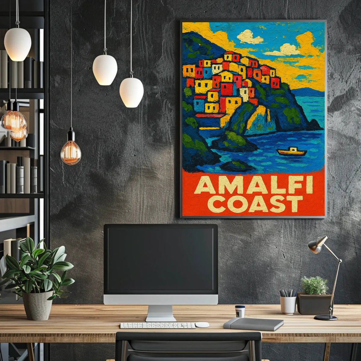 Amalfi Coast Poster Wall Art 18x24 Coastal Decor Print