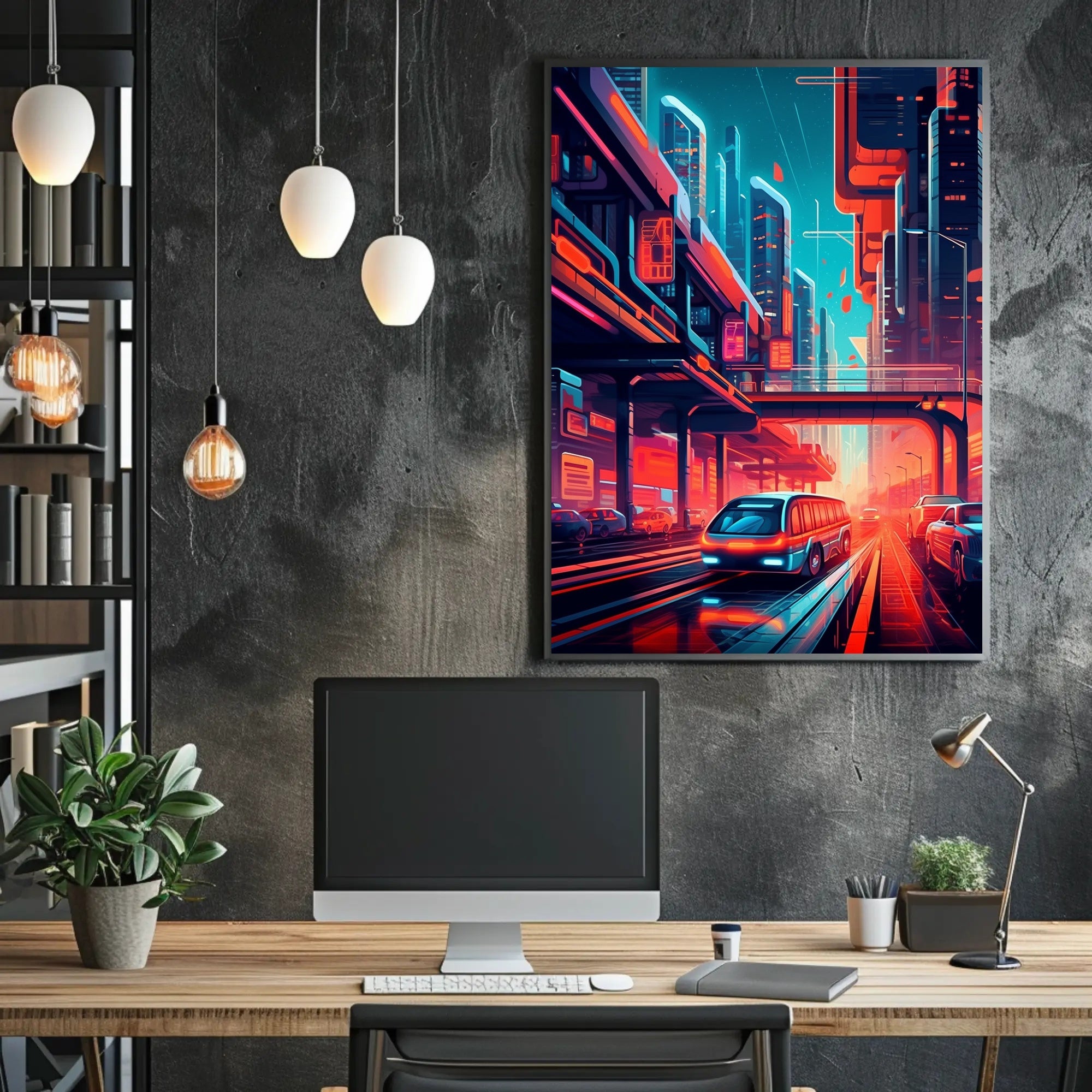 Futuristic Urban Transit Poster