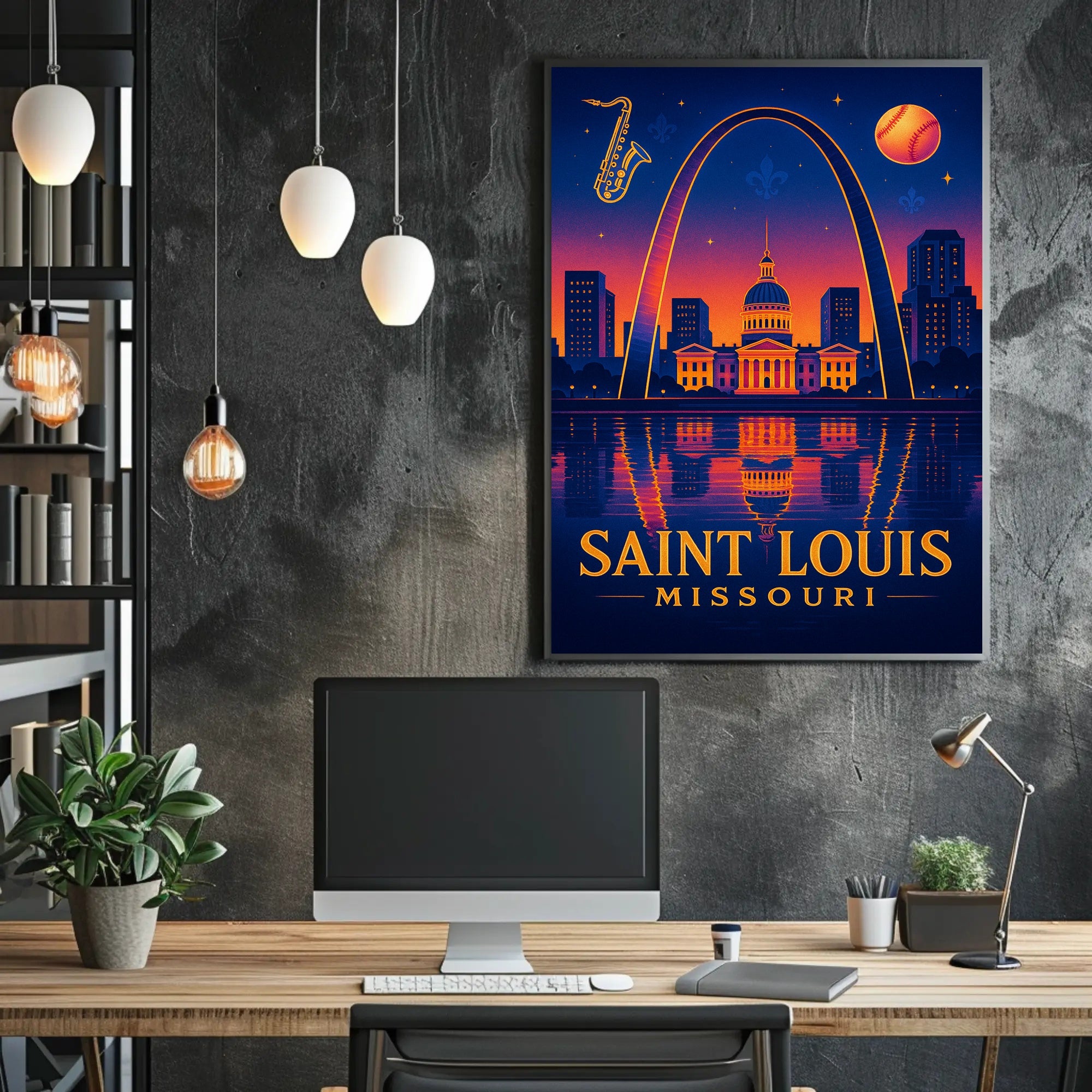 St. Louis Skyline at Dusk Poster