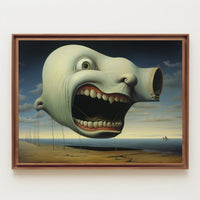 Surreal Floating Head Seaside Abstract Artistic Poster