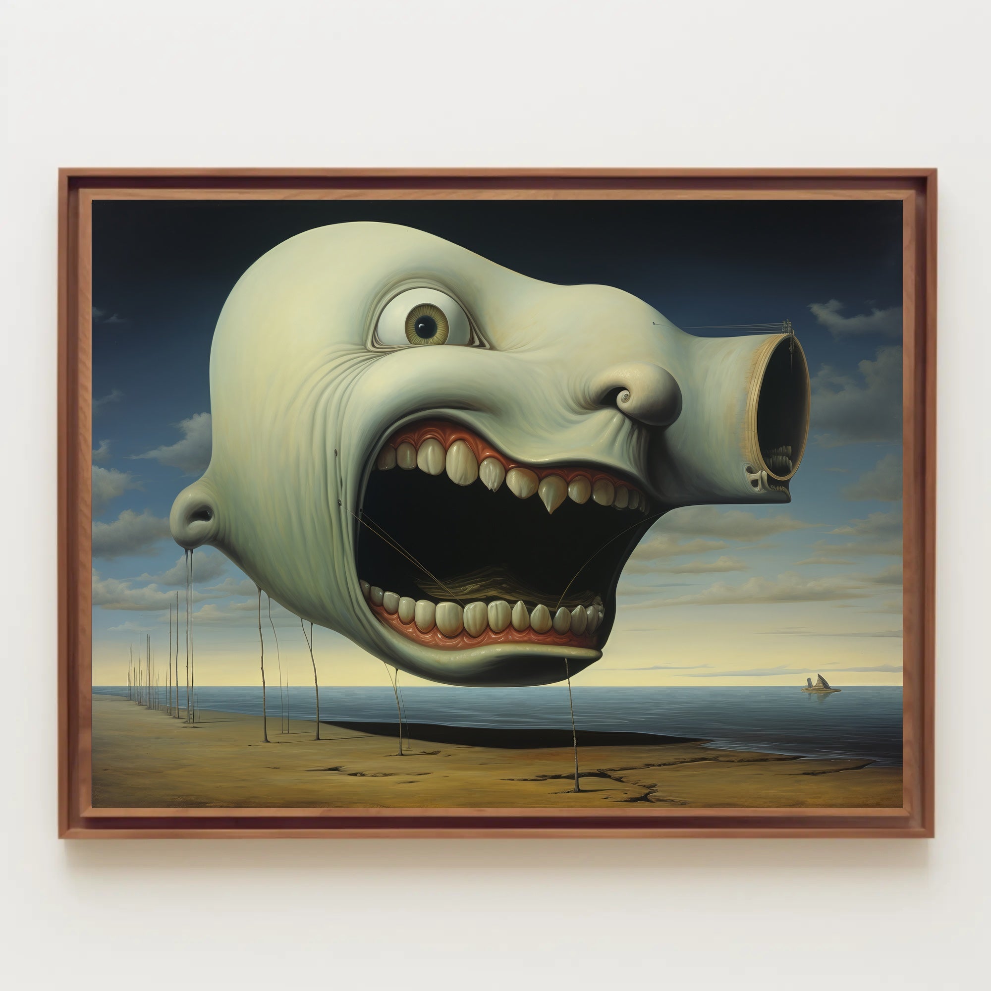 Surreal Floating Head Seaside Abstract Artistic Poster