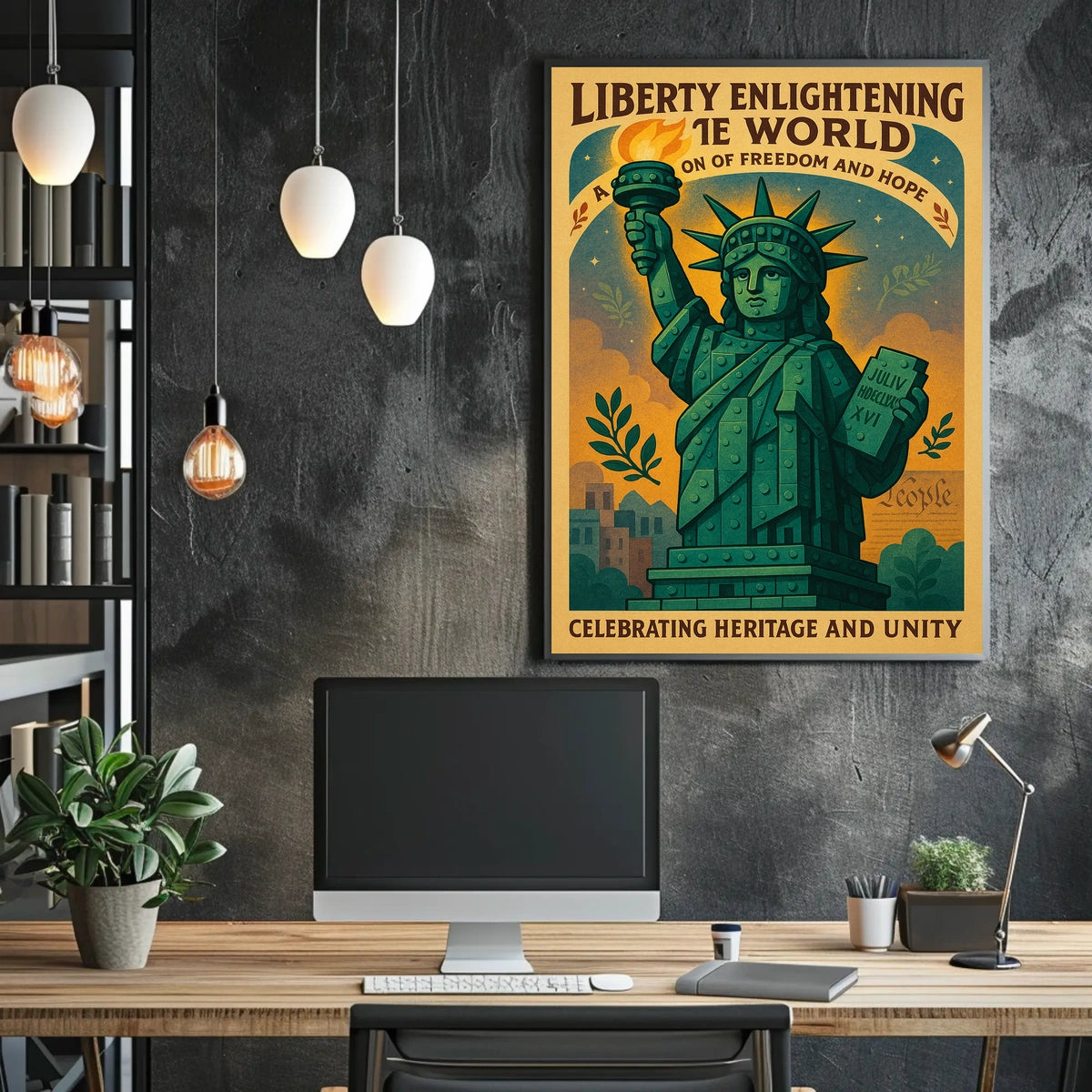Statue of Liberty Vintage Patriotic Poster Art