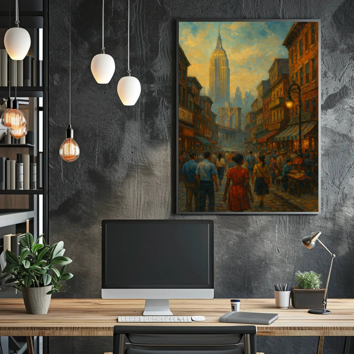 Historic Cityscape Poster Impressionist Nostalgic Home Decor