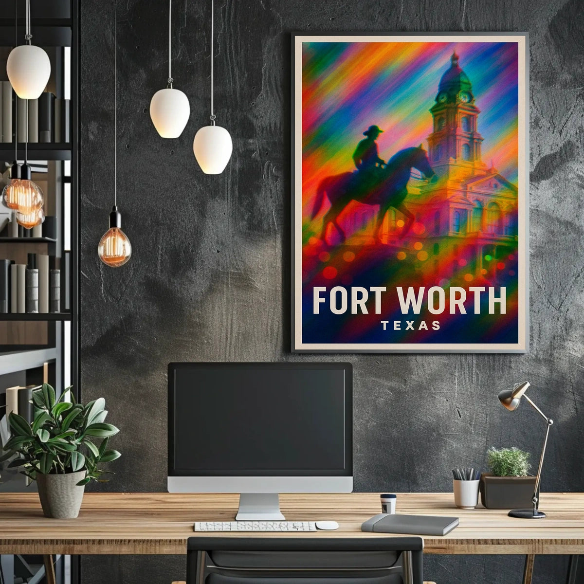 Fort Worth Texas Scenic Travel Photography Realism Poster