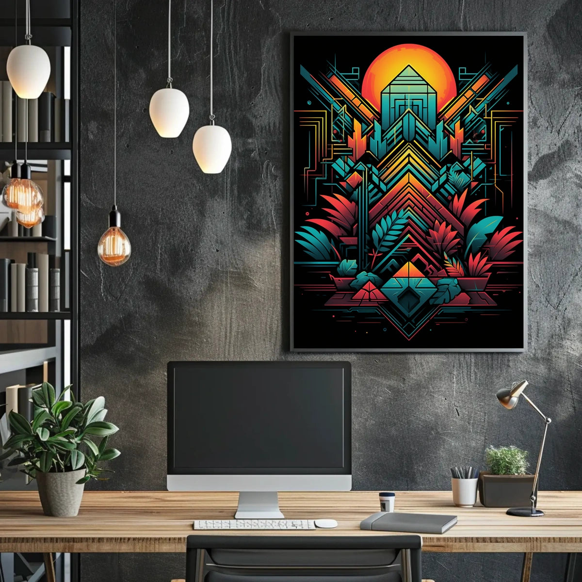 Geometric Sunrise Poster