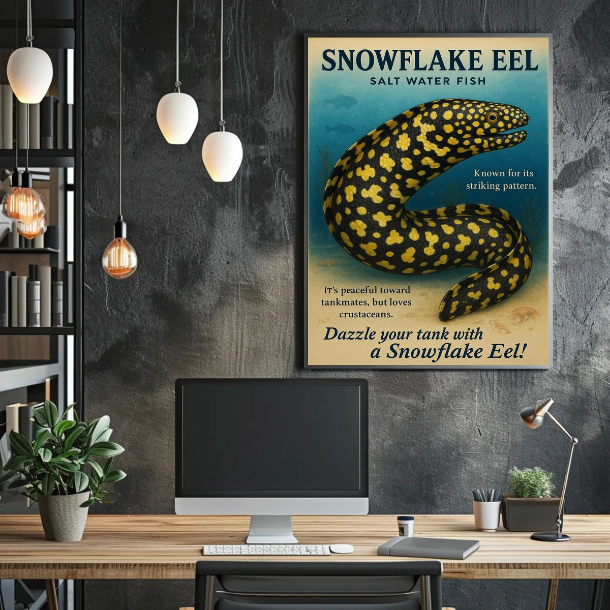 Snowflake Eel Saltwater Fish Poster