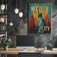 New York City Vibes Poster Modern Urban Skyline Wall Art