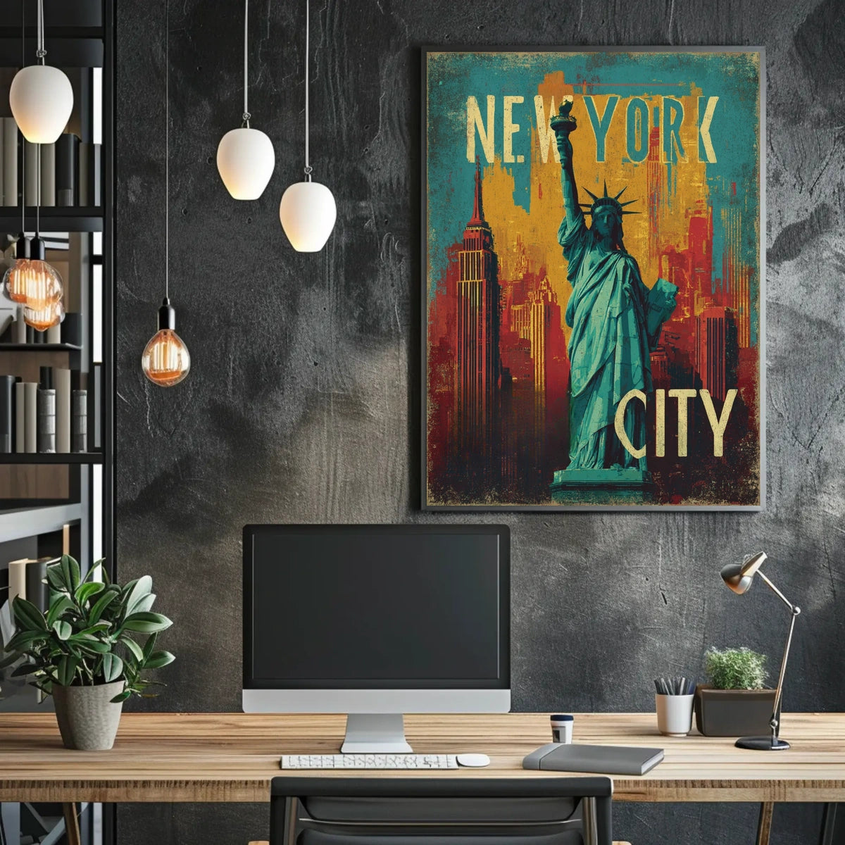 New York City Vibes Poster Modern Urban Skyline Wall Art