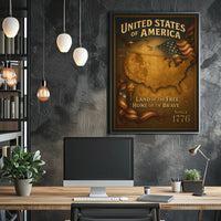 United States of America Land of the Free Poster