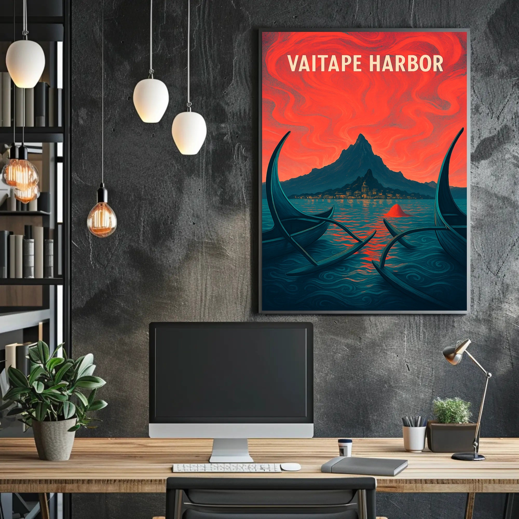 Vaitape Harbor: Serene Tropical Escape Travel Poster PosterGoat