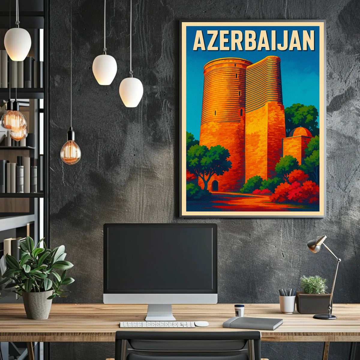 Azerbaijan Iconic Landmark Poster