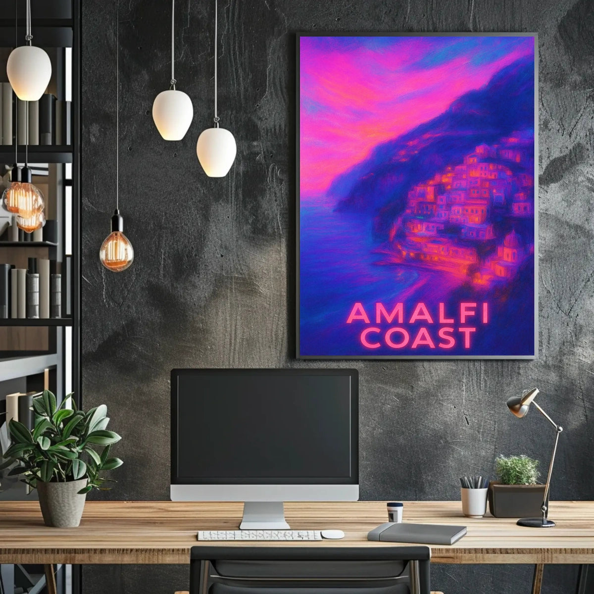 Amalfi Coast Poster Wall Art for Coastal Decor 18x24