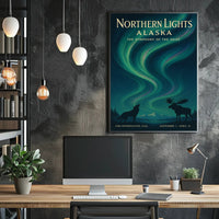 Northern Lights Symphony, Vintage Travel Poster