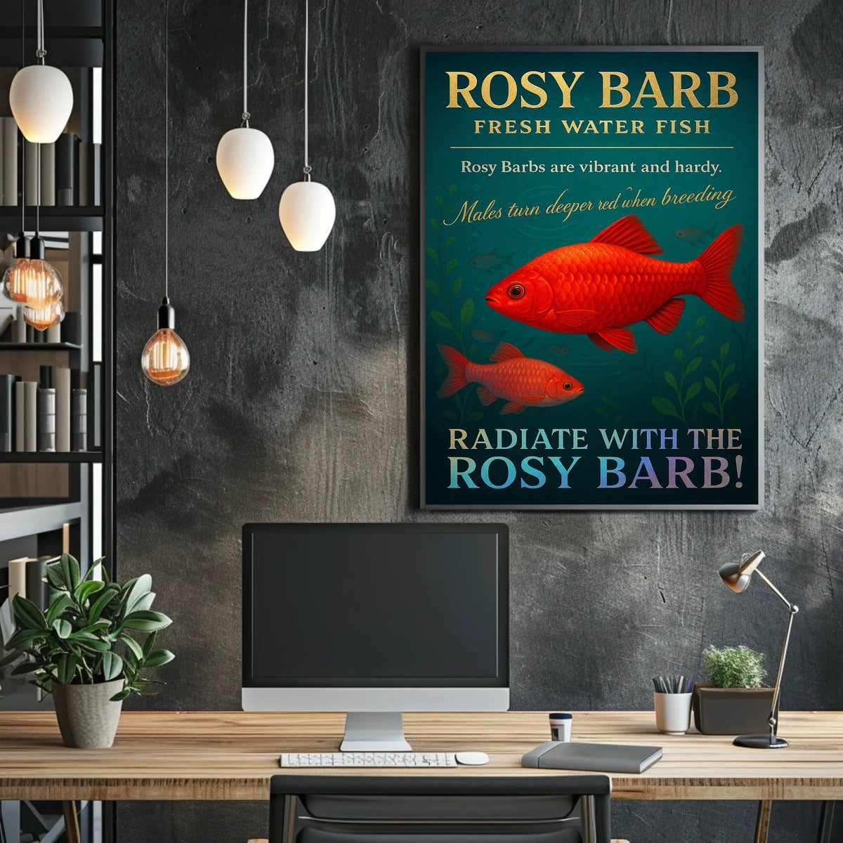 Rosy Barb Freshwater Fish Poster