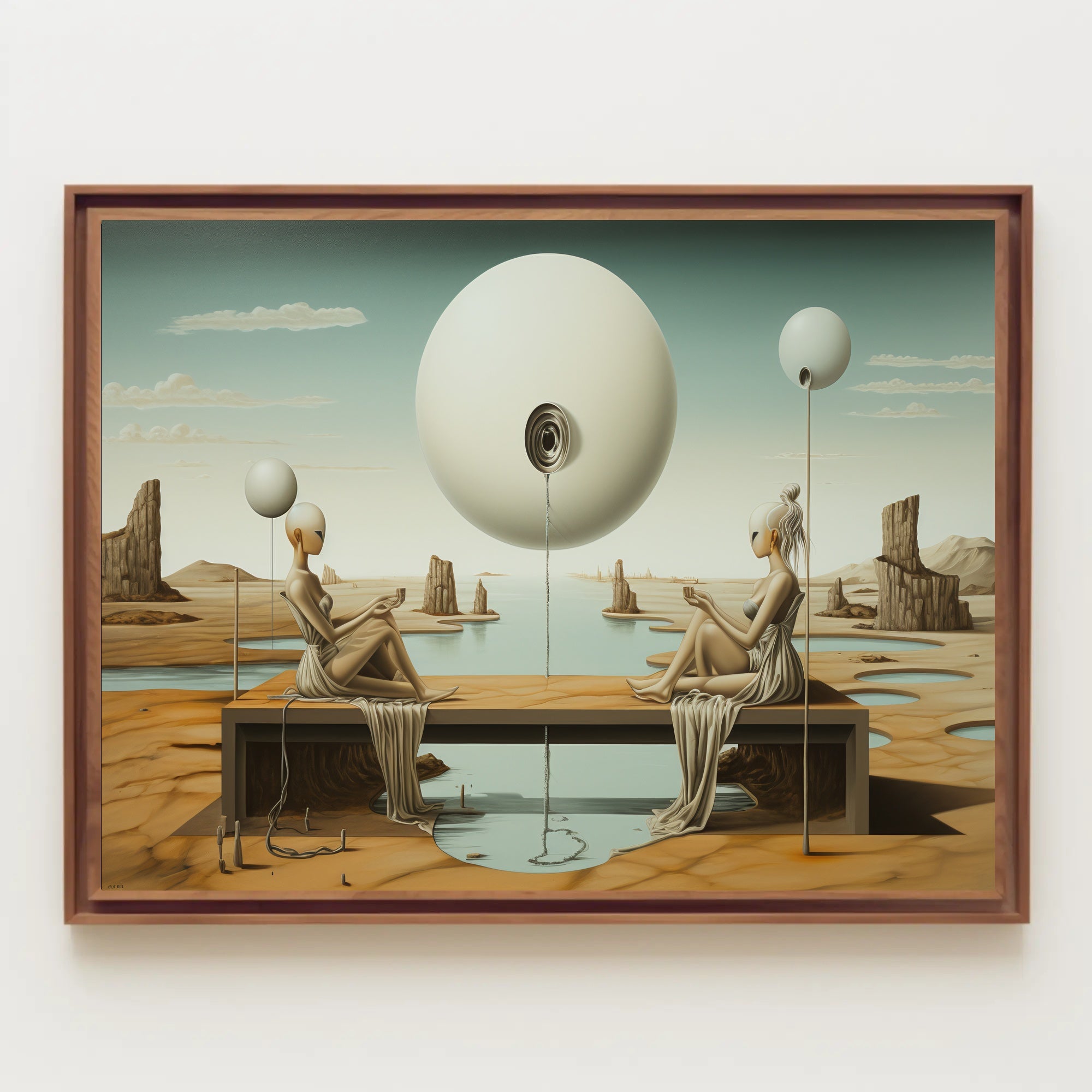 Surreal Desert Spheres Futuristic Sci-Fi Poster