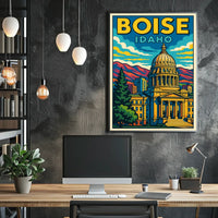 Boise, Idaho Vibrant Cityscape Poster