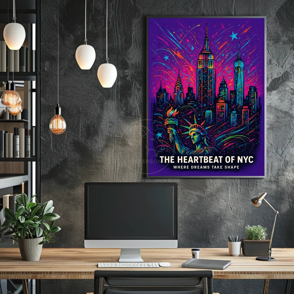 New York Dreamscape: Vibrant Cityscape Urban or Cityscape Poster