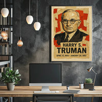 Harry S. Truman 33rd President of the United States Layered paper Collage Poster