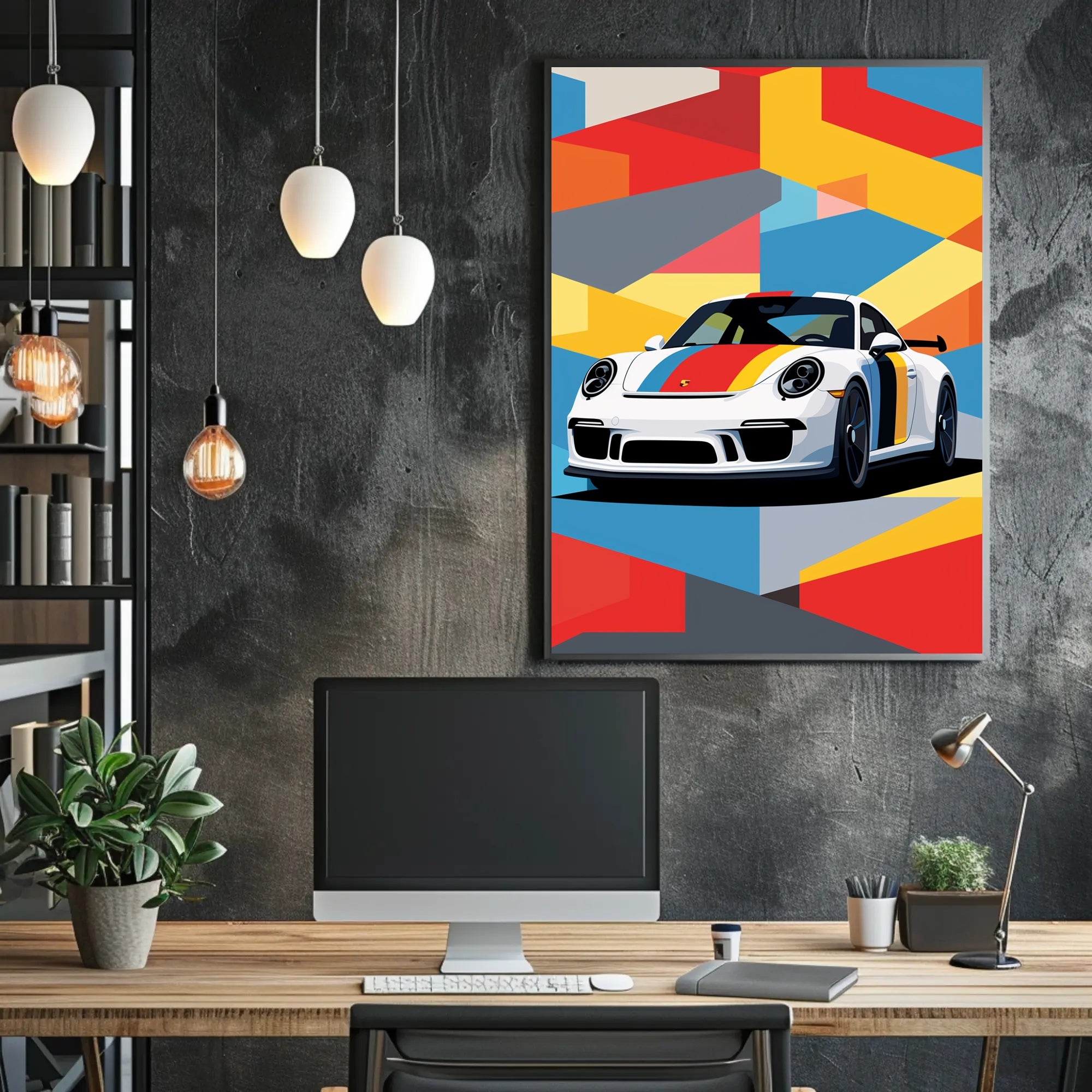 Vibrant Sports Car Design Poster PosterGoat