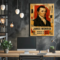 James Monroe 5th President of the United States Layered paper Collage Poster
