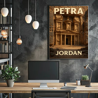 Petra Treasury Cultural Heritage Photorealism Travel Poster