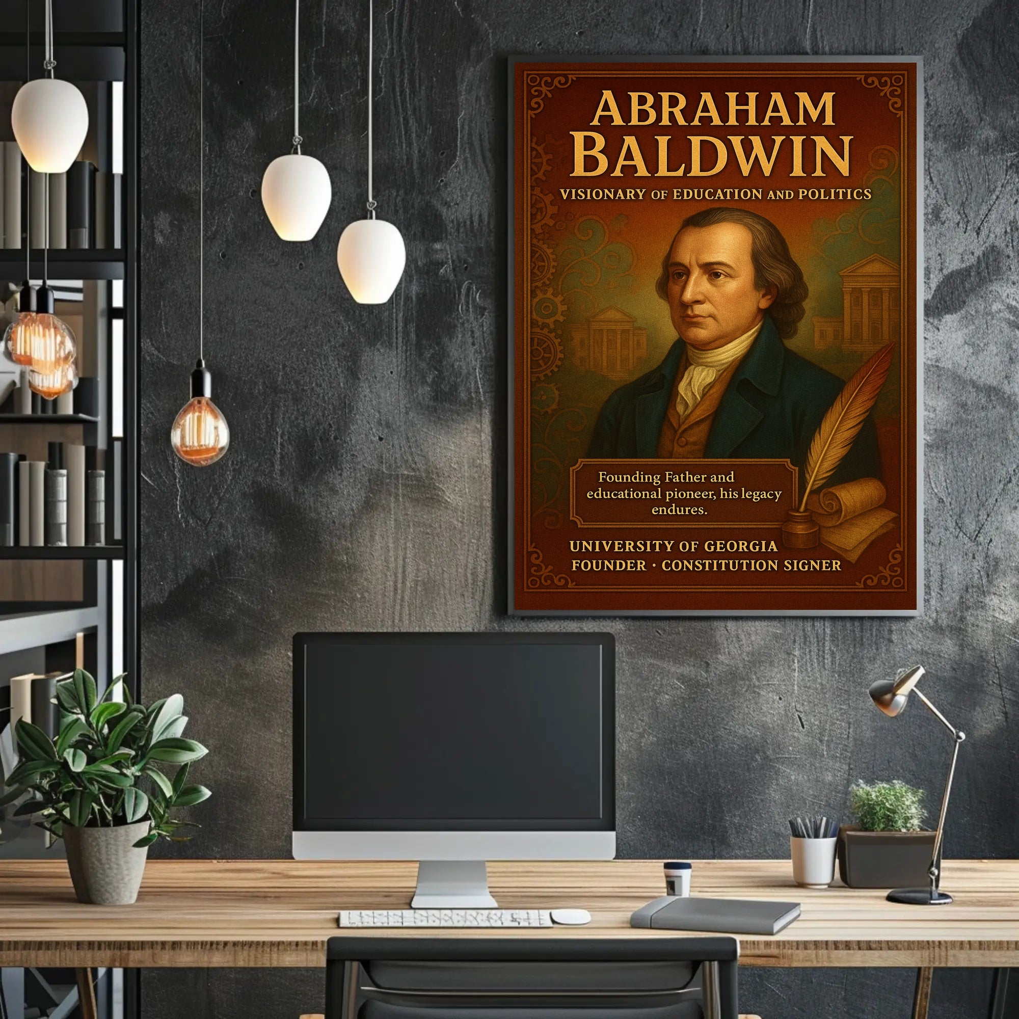 Abraham Baldwin Legacy Vintage Historical Poster