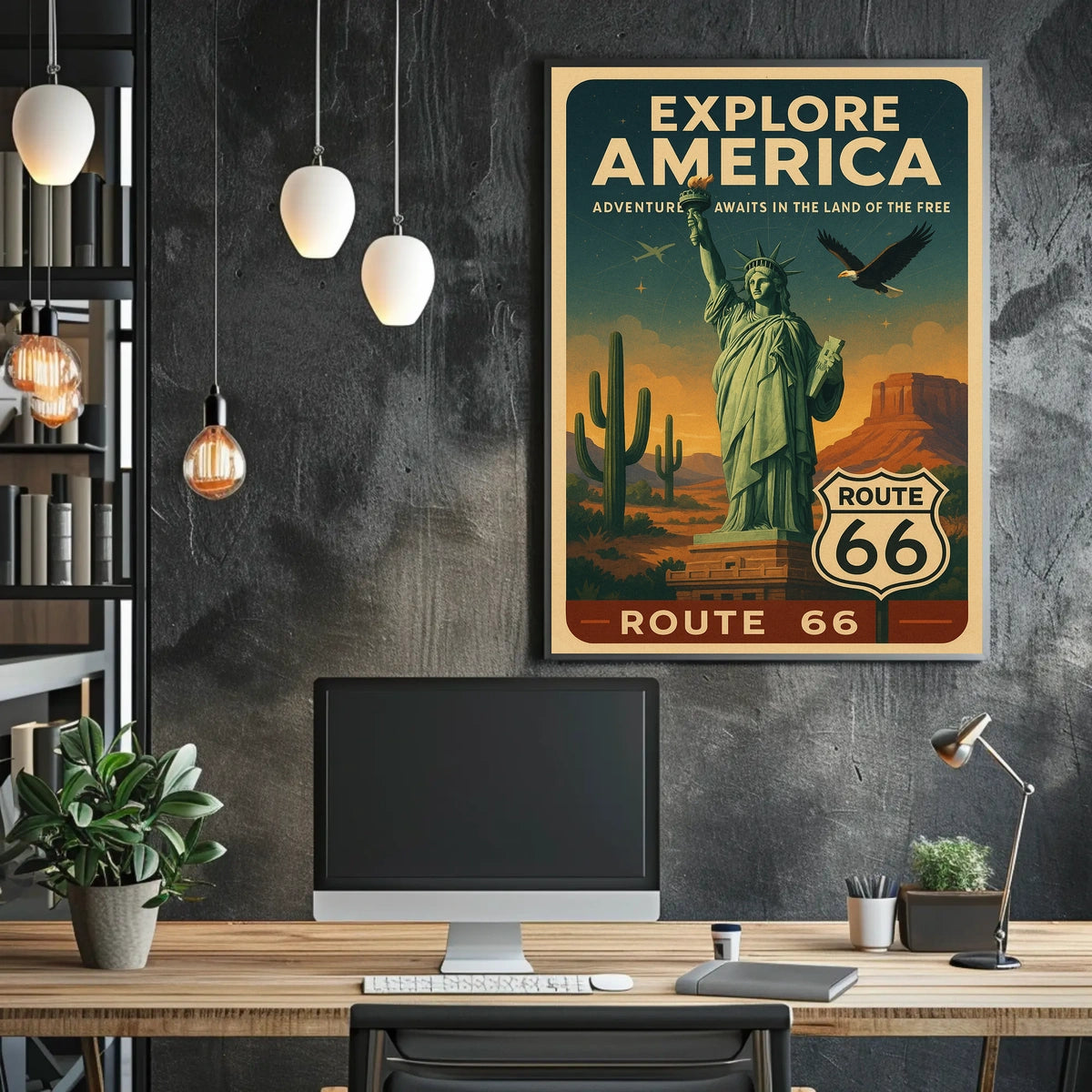 Explore America Route 66 Poster