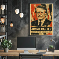 Jimmy Carter 39th President of the United States Layered paper Collage Poster