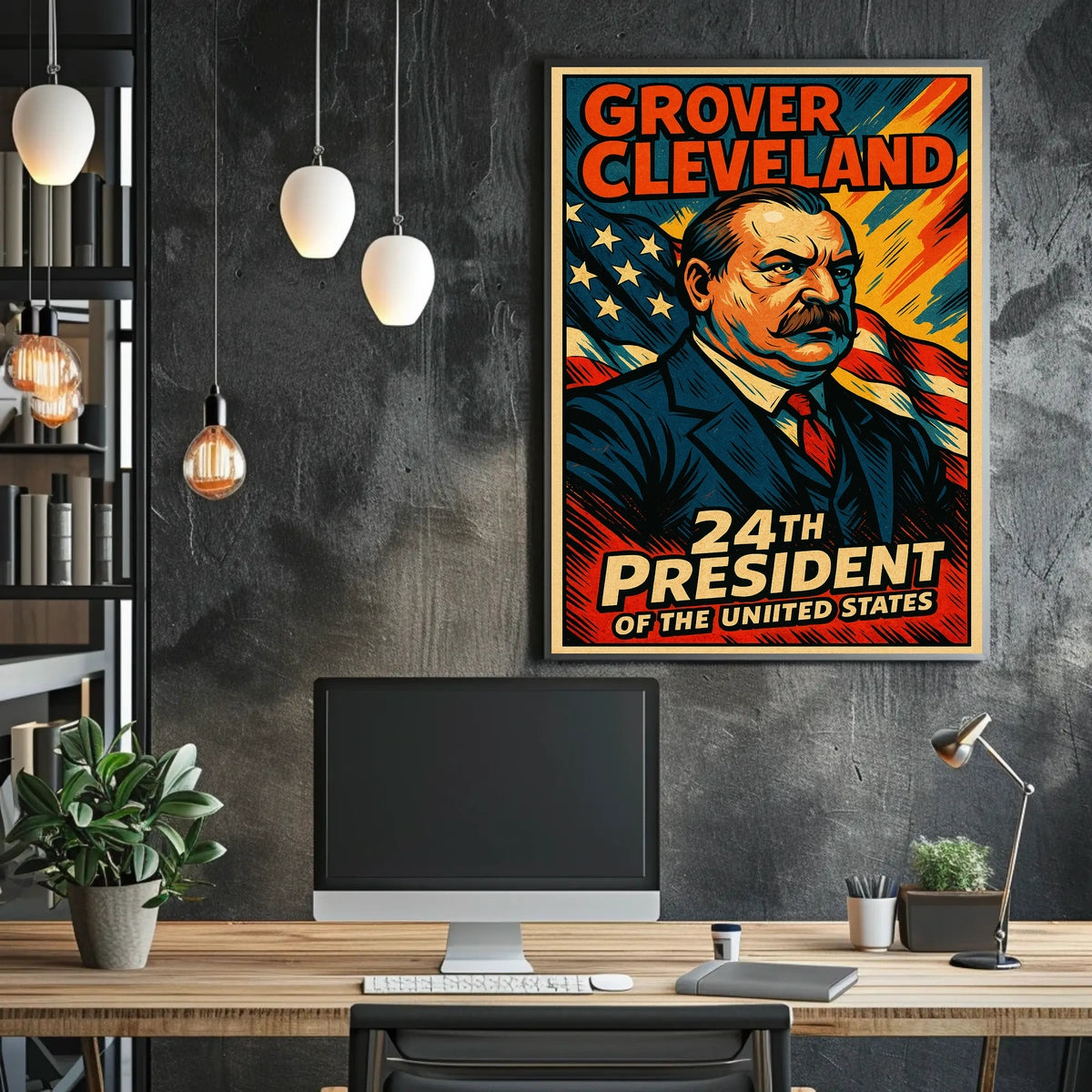 Grover Cleveland 24th President Poster Vintage Wall Art