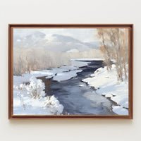 Winter River Landscape Poster