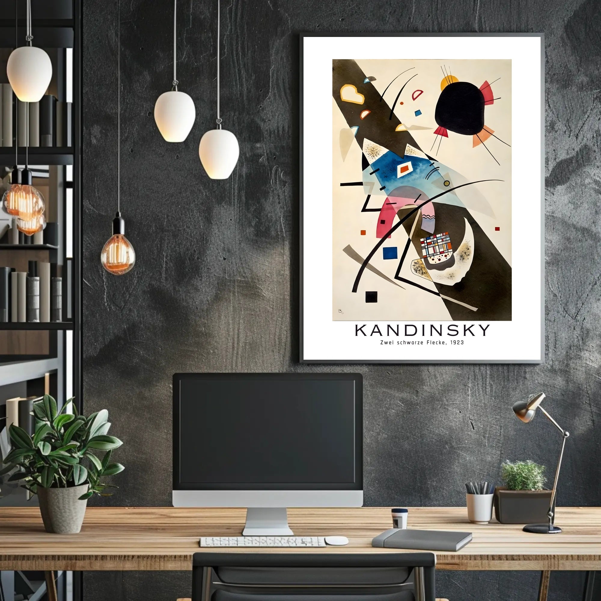 Kandinsky Zwei schwarze Flecke 1923 Poster
