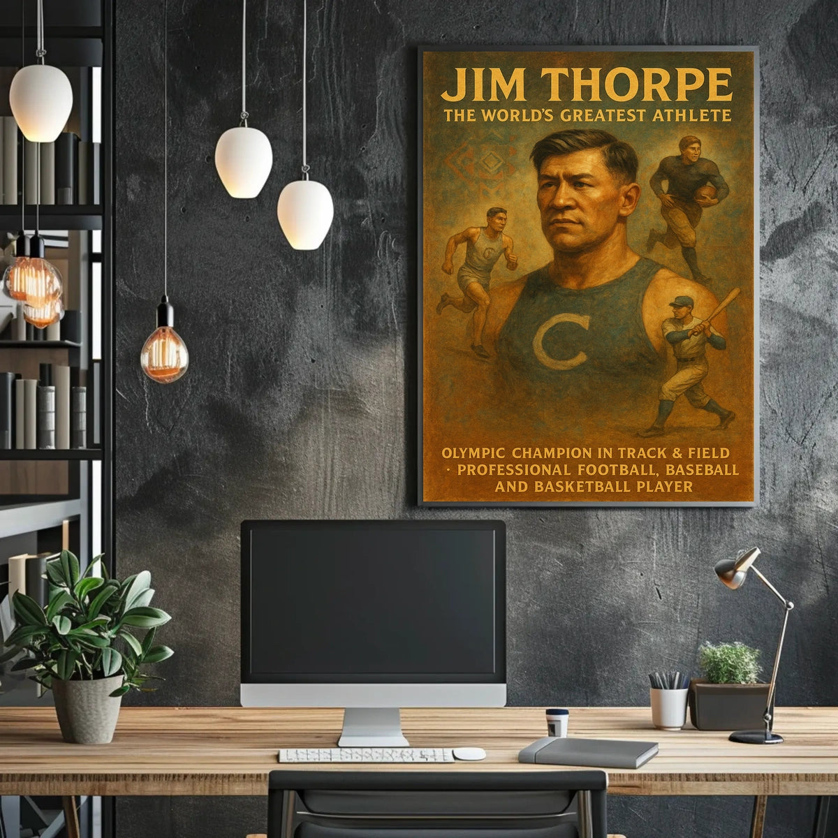 Jim Thorpe The Worlds Greatest Poster 18x24 Wall Art
