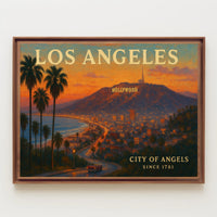 Los Angeles Sunset Travel Poster Wall Art