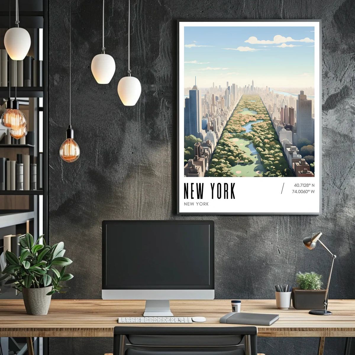 New York Central Park Cityscape Poster Modern Wall Art