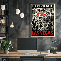 Las Vegas Poster Vibrant Neon Nightlife Wall Decor Fans