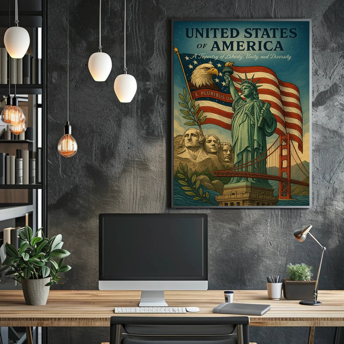 United States of America A Tapestry of Liberty, Unity, and Diversity Poster