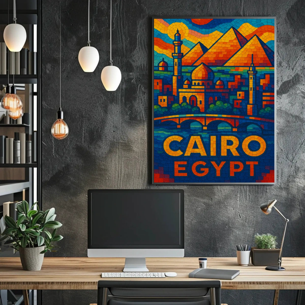 Cairo, Egypt Vibrant Mosaic Poster