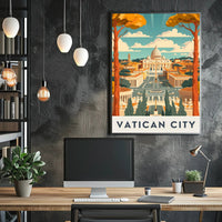 St. Peter's Basilica Art Deco Vatican Travel Poster